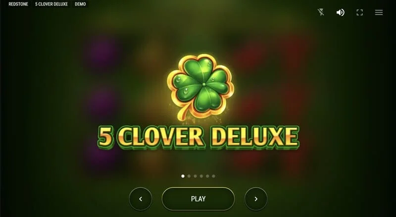 5 Clover Deluxe - galvenā izvēlne